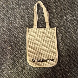 Lululemon gift bag, 12” x 9.5”, tan, gray, new